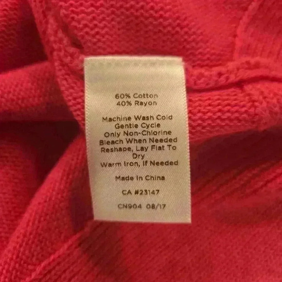 Talbots Womens Lightweight V-Neck Tunic Sweater Pink Size Small - Picture 9 of 11